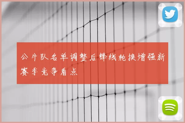 公牛队名单调整后锋线轮换增强新赛季竞争看点